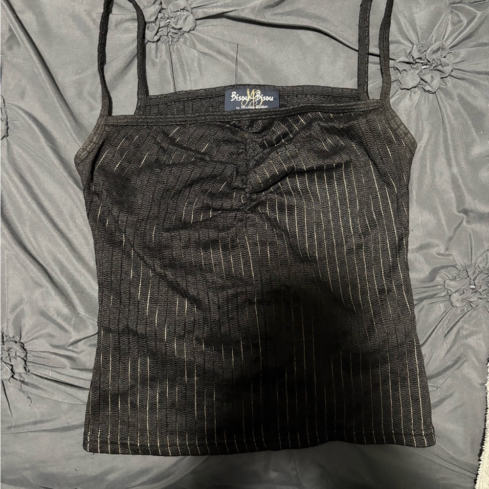 Bisou Bisou Black Textured Top